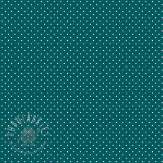Puuvillakangas Petit dots petrol