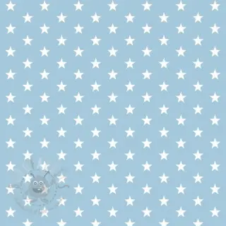 Puuvillakangas Petit stars light blue