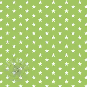 Puuvillakangas Petit stars lime