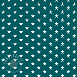 Puuvillakangas Petit stars petrol
