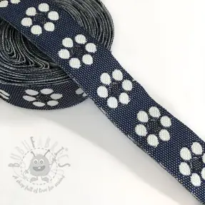 Nauha Jeans flowers dark blue