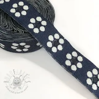 Nauha Jeans flowers dark blue