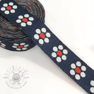Nauha Jeans flowers red