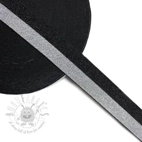 Sileä kuminauha 4 cm Lurex DOU black silver