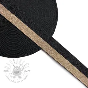 Sileä kuminauha 4 cm Lurex DOU black champagne
