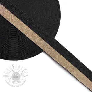 Sileä kuminauha 4 cm Lurex DOU black champagne