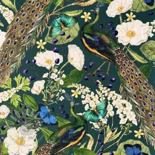 Sisustuskangas premium Peacock butterfly chique digital print