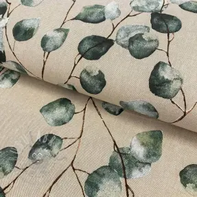 Sisustuskangas Linenlook Eucalyptus Leaves