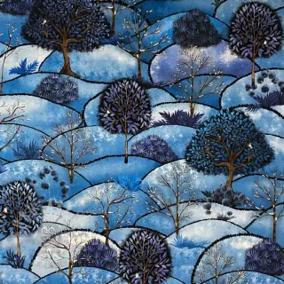 Sisustuskangas Forest hill winter digital print