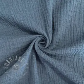 Kaksinkertainen harsokangas/musliini jeans blue