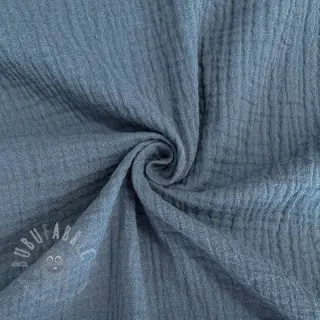 Kaksinkertainen harsokangas/musliini jeans blue