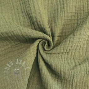 Kaksinkertainen harsokangas/musliini moss green