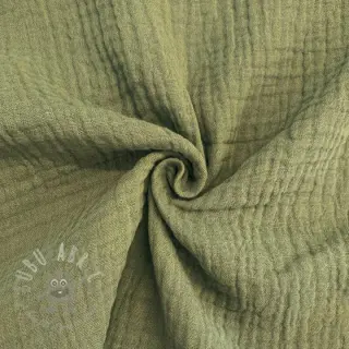 Kaksinkertainen harsokangas/musliini moss green