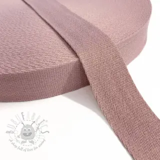 Puuvillahihnanauha 4 cm washed pink