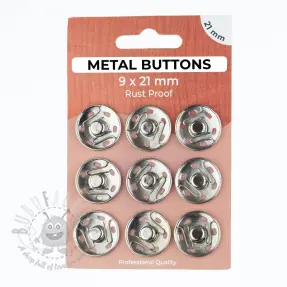 Painonappi METAL 21 mm silver