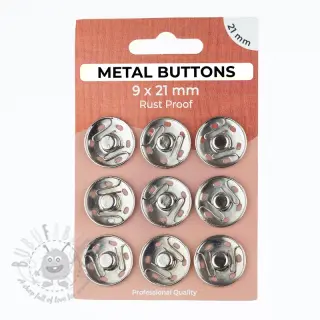 Painonappi METAL 21 mm silver