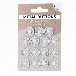 Stláčací gombík METAL 16 mm off white