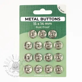 Painonappi METAL 14 mm silver