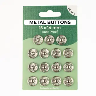 Stláčací gombík METAL 14 mm silver