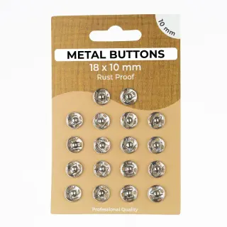 Stláčací gombík METAL 10 mm silver