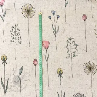 Sisustuskangas Linenlook Soft flower field