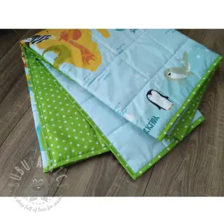 Puuvillakangas Petit stars lime