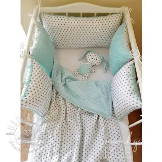 Puuvillakangas Petit stars white/grey