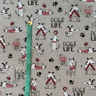 Sisustuskangas Linenlook Dogs life