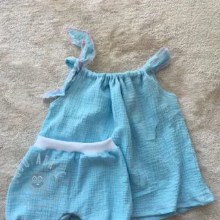 Kaksinkertainen harsokangas/musliini blue ORGANIC