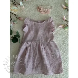 Kaksinkertainen harsokangas/musliini old rose ORGANIC