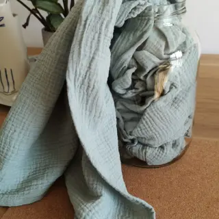 Kaksinkertainen harsokangas/musliini mint ORGANIC