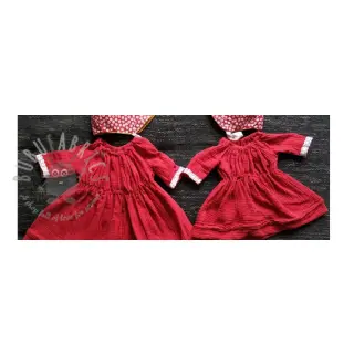 Kaksinkertainen harsokangas/musliini red ORGANIC