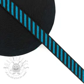 Sileä kuminauha 2,5 cm Diagonal aqua