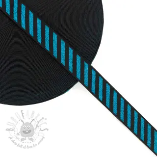 Sileä kuminauha 2,5 cm Diagonal aqua