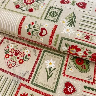 Sisustuskangas Linenlook Edelweiss patchwork