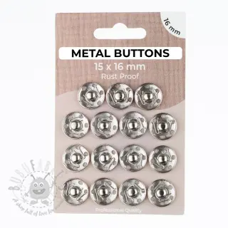 Painonappi METAL 16 mm silver