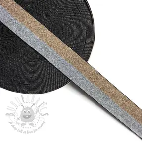 Sileä kuminauha 4 cm Lurex DOU champagne silver