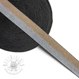 Sileä kuminauha 4 cm Lurex DOU champagne silver