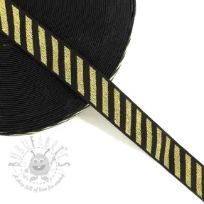 Sileä kuminauha 2,5 cm Diagonal gold