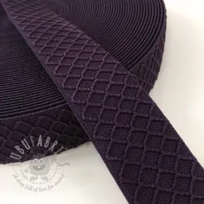 Sileä kuminauha 4 cm Rhombus purple