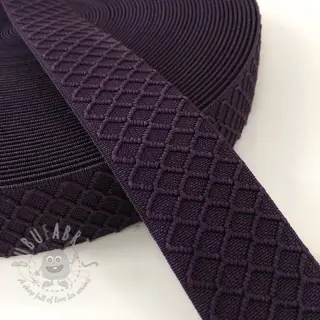 Sileä kuminauha 4 cm Rhombus purple