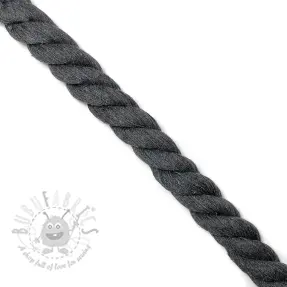 Puuvillanyöri kierretty 2,5 cm dark grey