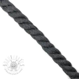 Puuvillanyöri kierretty 2,5 cm dark grey