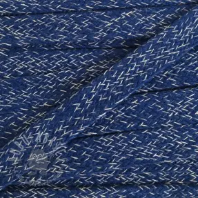 Puuvillanyöri litteä 15 mm melange navy