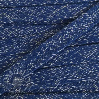 Puuvillanyöri litteä 15 mm melange navy