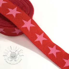 Nauha Stars red/pink