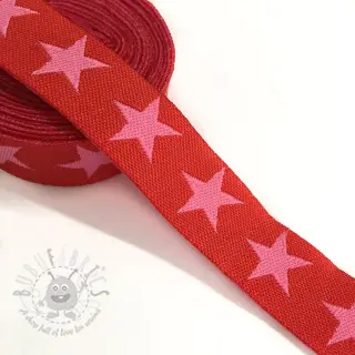 Nauha Stars red/pink