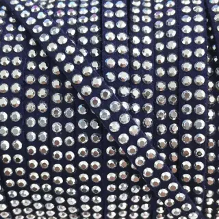 Semišová šnúra kamienky dark blue