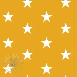 Puuvillakangas Stars yellow