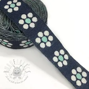 Nauha Jeans flowers mint
